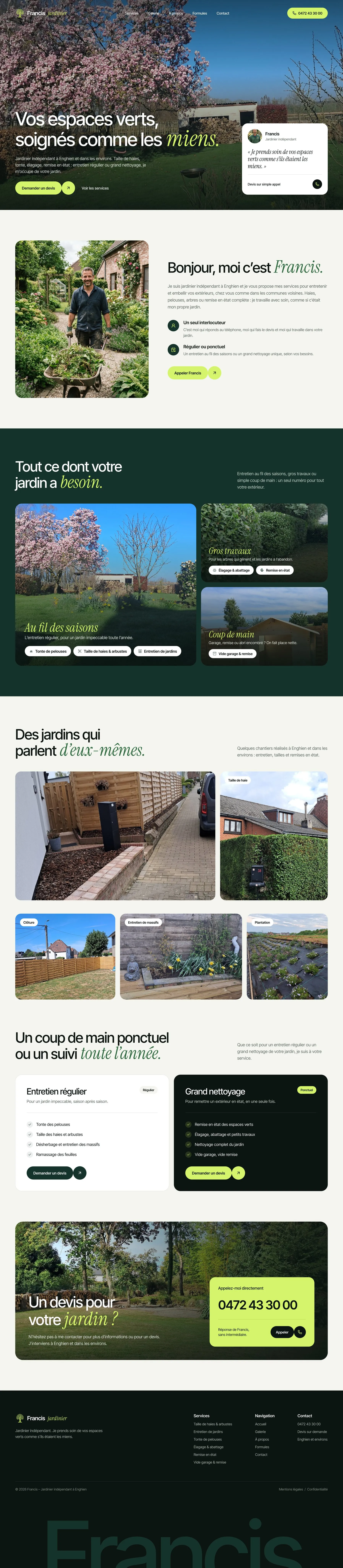 Capture du site Francis Jardin Plus, partie 1
